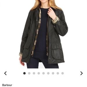 Women's dark olive waxed Barbour Jacket